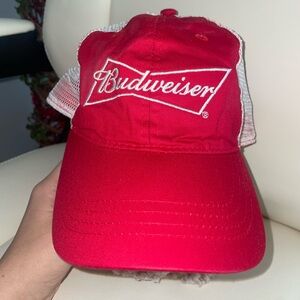 Red Budweiser trucker hat